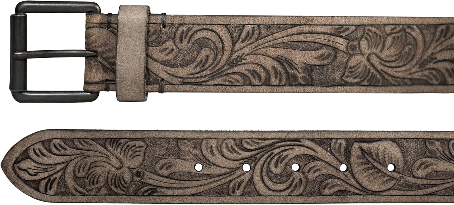 image:imageLucky Brand Mens Genuine Leather Belt Classic Casual Everyday Western American Heritage Metal BuckleWestern Embossed Brown