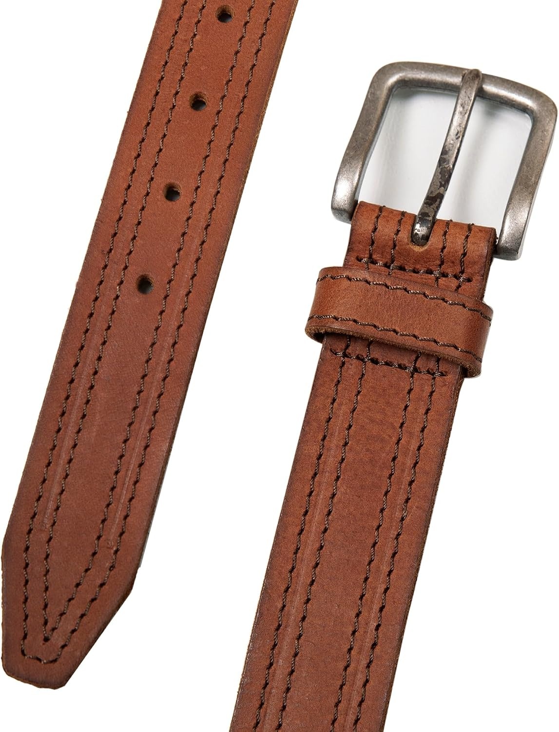image:imageLucky Brand Mens Stitched Genuine Leather Belt Classic Casual Dress Everyday Western Metal BuckleAntiqued Leather Tan