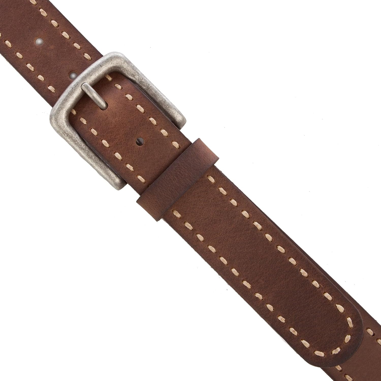 image:imageLucky Brand Mens Stitched Genuine Leather Belt Classic Casual Dress Everyday Western Metal BuckleCord Lacing Brown