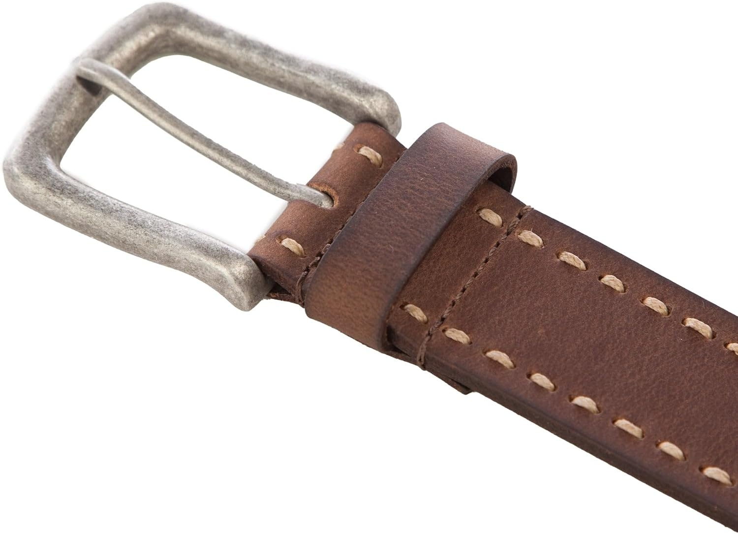 image:imageLucky Brand Mens Stitched Genuine Leather Belt Classic Casual Dress Everyday Western Metal BuckleCord Lacing Brown