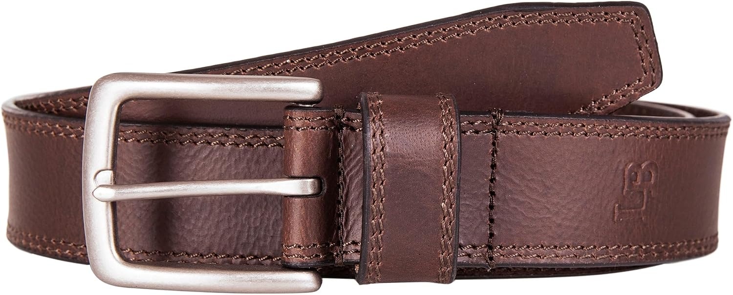 image:imageLucky Brand Mens Stitched Genuine Leather Belt Classic Casual Dress Everyday Western Metal BuckleDouble Stitch Brown