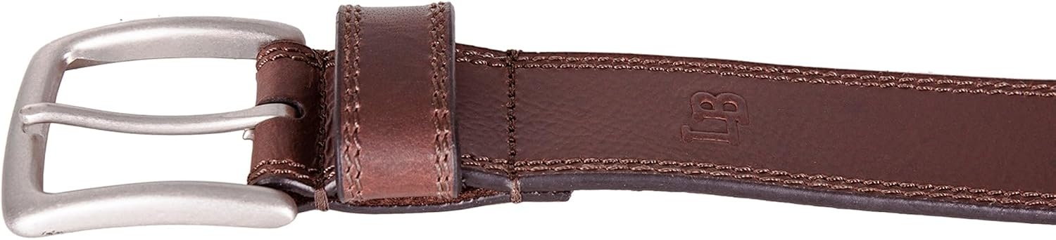 image:imageLucky Brand Mens Stitched Genuine Leather Belt Classic Casual Dress Everyday Western Metal BuckleDouble Stitch Brown