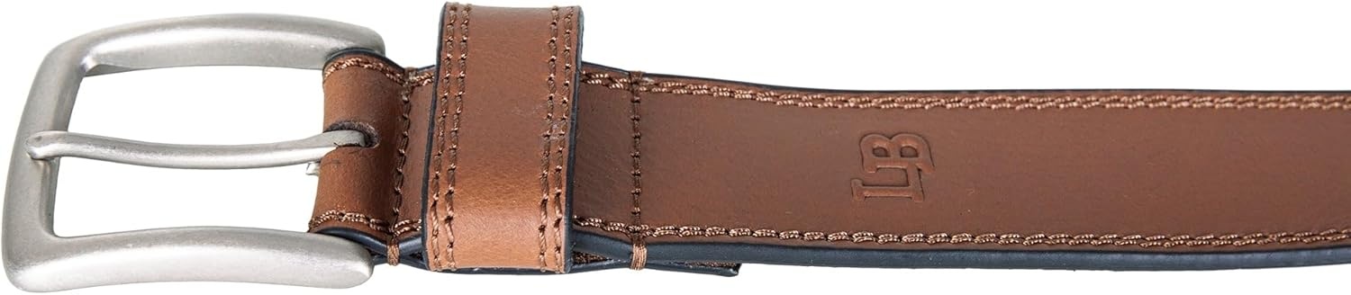 image:imageLucky Brand Mens Stitched Genuine Leather Belt Classic Casual Dress Everyday Western Metal BuckleDouble Stitch Tan