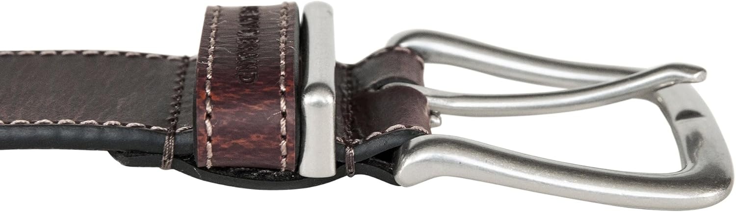 image:imageLucky Brand Mens Stitched Genuine Leather Belt Classic Casual Dress Everyday Western Metal BuckleLeather Keeper Brown