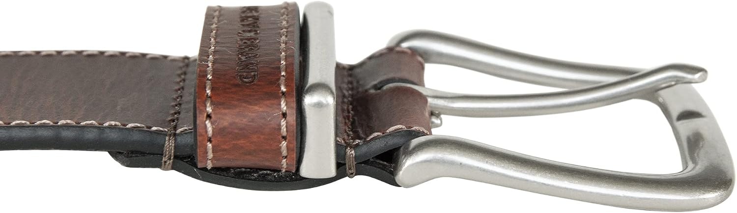 image:imageLucky Brand Mens Stitched Genuine Leather Belt Classic Casual Dress Everyday Western Metal BuckleLeather Keeper Tan