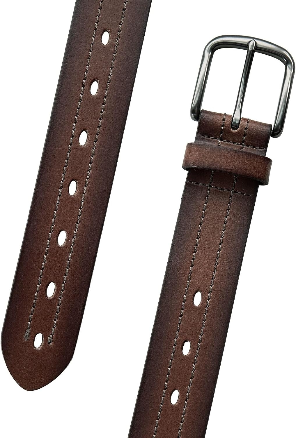 image:imageLucky Brand Mens Stitched Genuine Leather Belt Classic Casual Dress Everyday Western Metal BuckleStitch Detail Brown