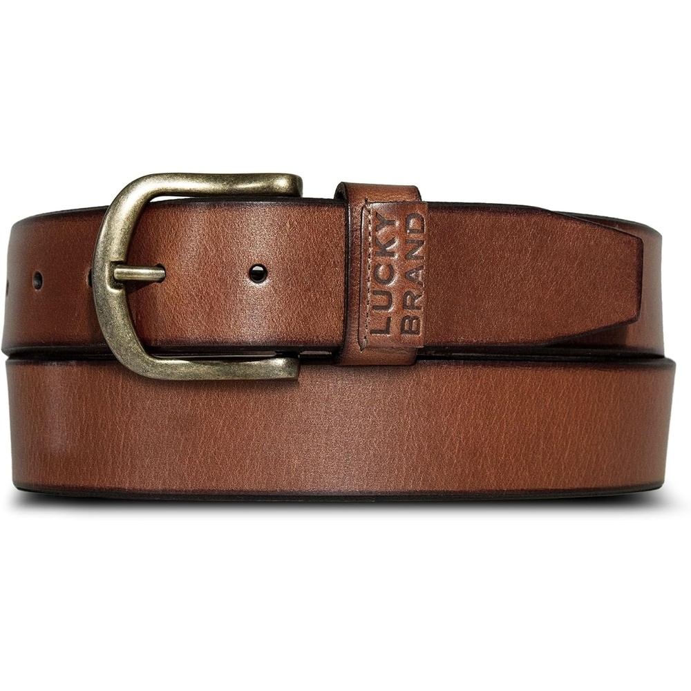 image:imageLucky Brand Mens Jeans Leather Belt Classic Casual Dress Everyday American Heritage Genuine Leather Metal BuckleClassic Tan