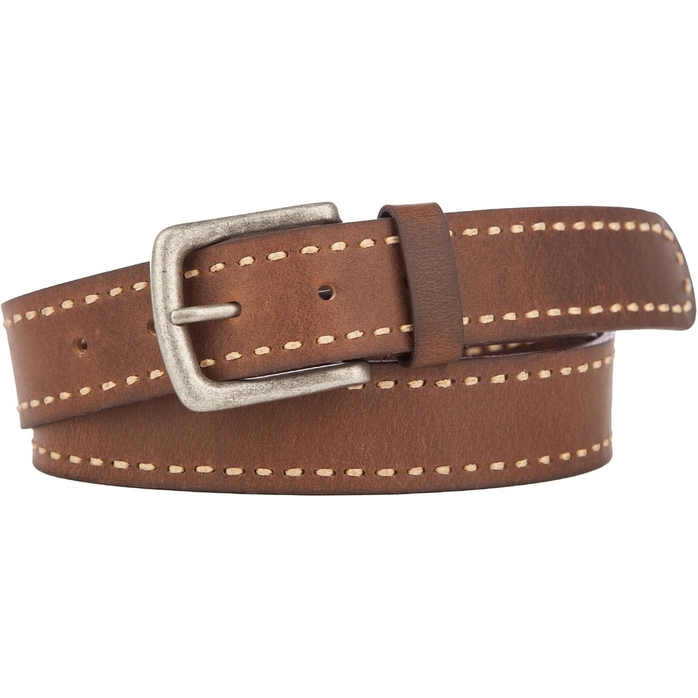 image:imageLucky Brand Mens Stitched Genuine Leather Belt Classic Casual Dress Everyday Western Metal BuckleCord Lacing Brown