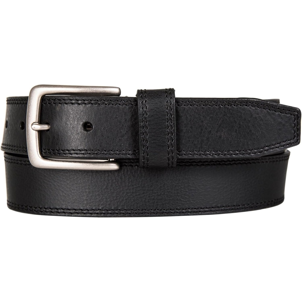 image:imageLucky Brand Mens Stitched Genuine Leather Belt Classic Casual Dress Everyday Western Metal BuckleDouble Stitch Black