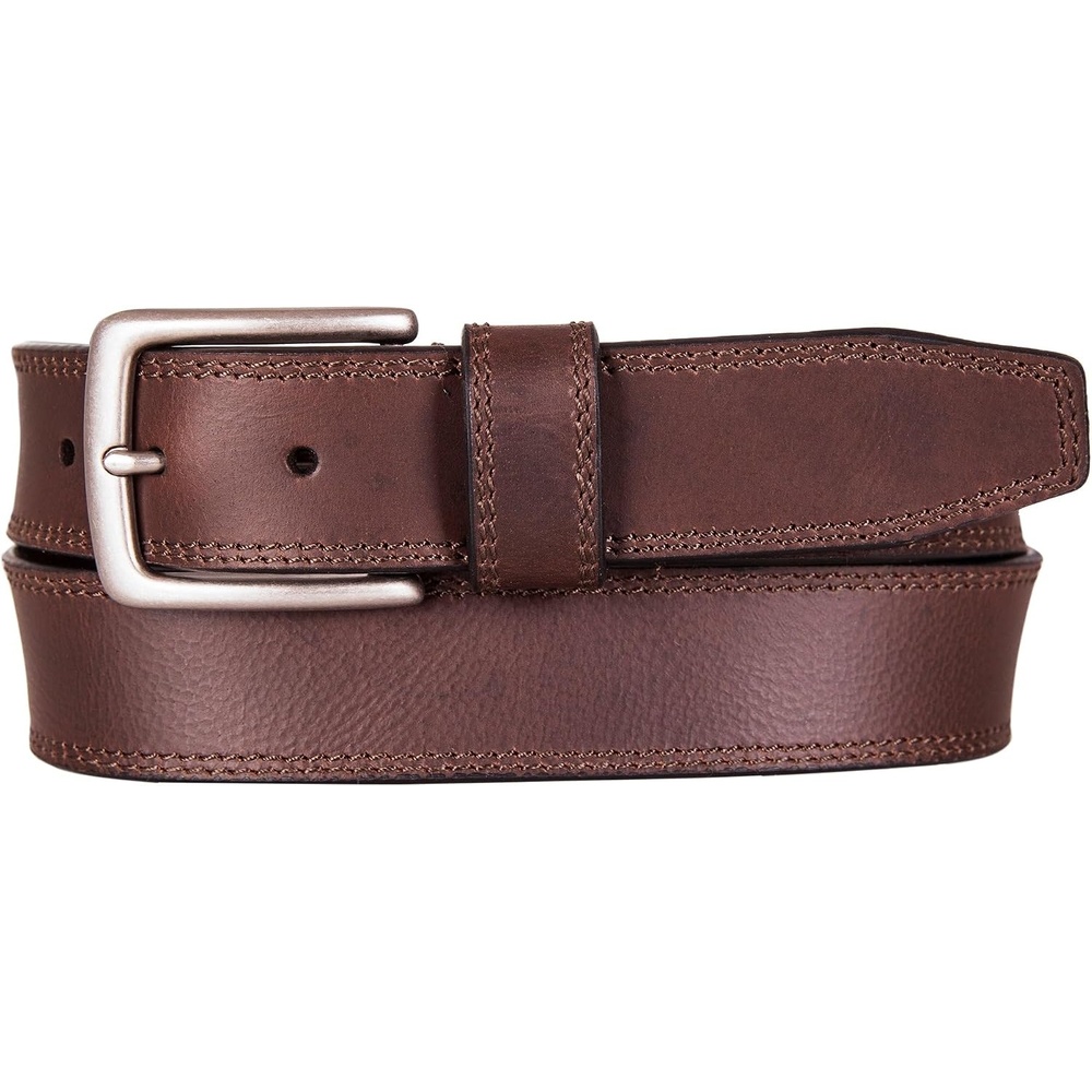 image:imageLucky Brand Mens Stitched Genuine Leather Belt Classic Casual Dress Everyday Western Metal BuckleDouble Stitch Brown