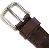 Lucky Brand Men’s Genuine Leather Belt | Classic | Casual | Everyday | Western | American Heritage | Metal Buckle(Stitched – Brown)