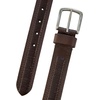 Lucky Brand Men’s Genuine Leather Belt | Classic | Casual | Everyday | Western | American Heritage | Metal Buckle(Stitched – Brown)