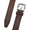 Lucky Brand Men’s Stitched Genuine Leather Belt | Classic | Casual | Dress | Everyday | Western | Metal Buckle(Antiqued Leather – Brown)