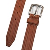 Lucky Brand Men’s Stitched Genuine Leather Belt | Classic | Casual | Dress | Everyday | Western | Metal Buckle(Antiqued Leather – Tan)