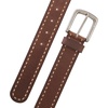 Lucky Brand Men’s Stitched Genuine Leather Belt | Classic | Casual | Dress | Everyday | Western | Metal Buckle(Cord Lacing – Brown)