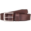 Lucky Brand Men’s Stitched Genuine Leather Belt | Classic | Casual | Dress | Everyday | Western | Metal Buckle(Double Stitch – Brown)