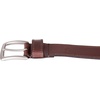 Lucky Brand Men’s Stitched Genuine Leather Belt | Classic | Casual | Dress | Everyday | Western | Metal Buckle(Double Stitch – Brown)