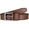 Lucky Brand Men’s Stitched Genuine Leather Belt | Classic | Casual | Dress | Everyday | Western | Metal Buckle(Double Stitch – Tan)