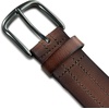 Lucky Brand Men’s Stitched Genuine Leather Belt | Classic | Casual | Dress | Everyday | Western | Metal Buckle(Stitch Detail – Brown)