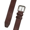Lucky Brand Men’s Stitched Genuine Leather Belt | Classic | Casual | Dress | Everyday | Western | Metal Buckle(Triple Needle Stitch – Brown)