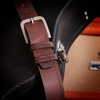 Lucky Brand Men’s Stitched Genuine Leather Belt | Classic | Casual | Dress | Everyday | Western | Metal Buckle(Triple Needle Stitch – Brown)