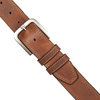 Lucky Brand Men’s Stitched Genuine Leather Belt | Classic | Casual | Dress | Everyday | Western | Metal Buckle(Triple Needle Stitch – Tan)