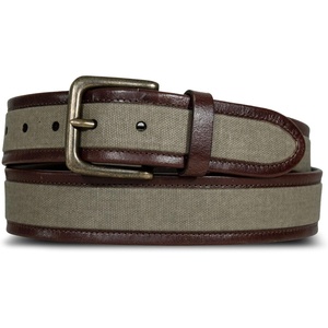 Lucky Brand Men’s Jeans Leather Belt| Classic| Casual| Dress| Everyday| American Heritage| Genuine Leather| Metal Buckle(Leather Canvas – Khaki)