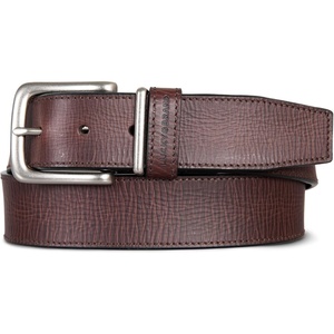 Lucky Brand Men’s Stitched Genuine Leather Belt | Classic | Casual | Dress | Everyday | Western | Metal Buckle(Leather Keeper – Brown)