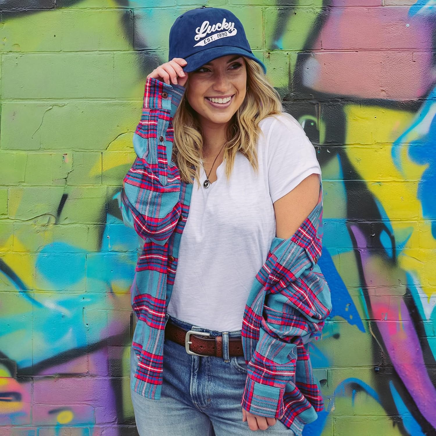 image:imageLucky Brand Classic Cotton Adjustable Dad Hat Baseball Cap Golf Fishing Low Profile 5 Panel Design1990 Embroidered Navy