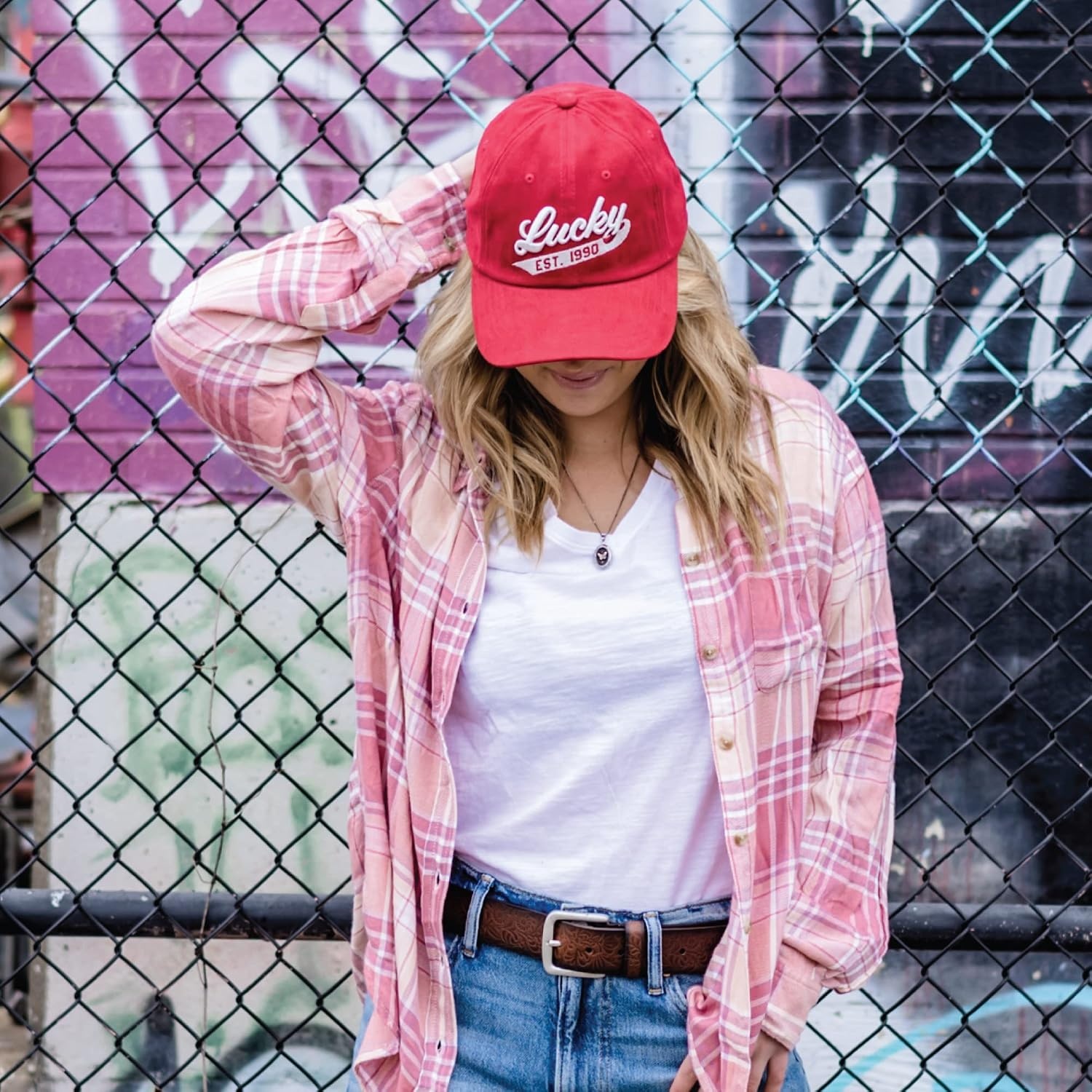 image:imageLucky Brand Classic Cotton Adjustable Dad Hat Baseball Cap Golf Fishing Low Profile 5 Panel Design1990 Embroidered Red