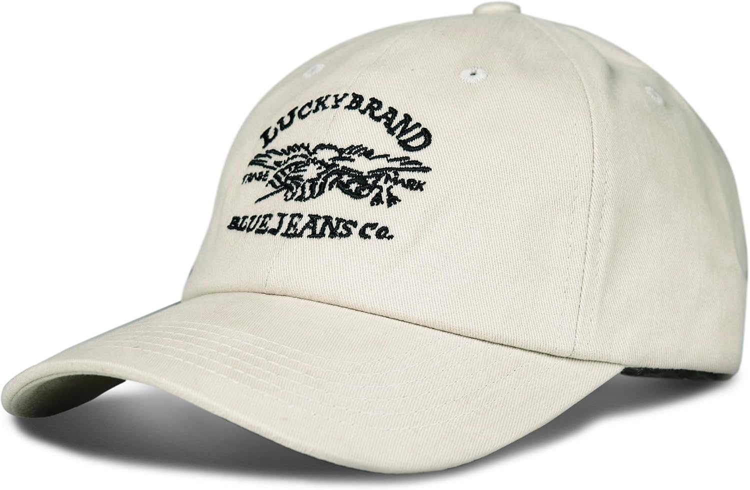 image:imageLucky Brand Classic Cotton Adjustable Dad Hat Baseball Cap Golf Fishing Low Profile 5 Panel DesignBlue Jeans Co Cream