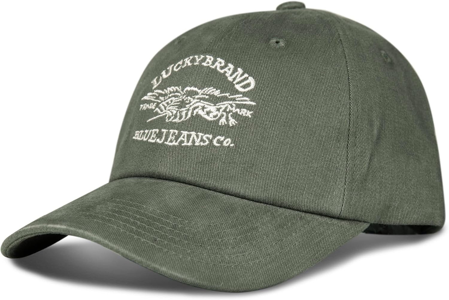 image:imageLucky Brand Classic Cotton Adjustable Dad Hat Baseball Cap Golf Fishing Low Profile 5 Panel DesignBlue Jeans Co Moss