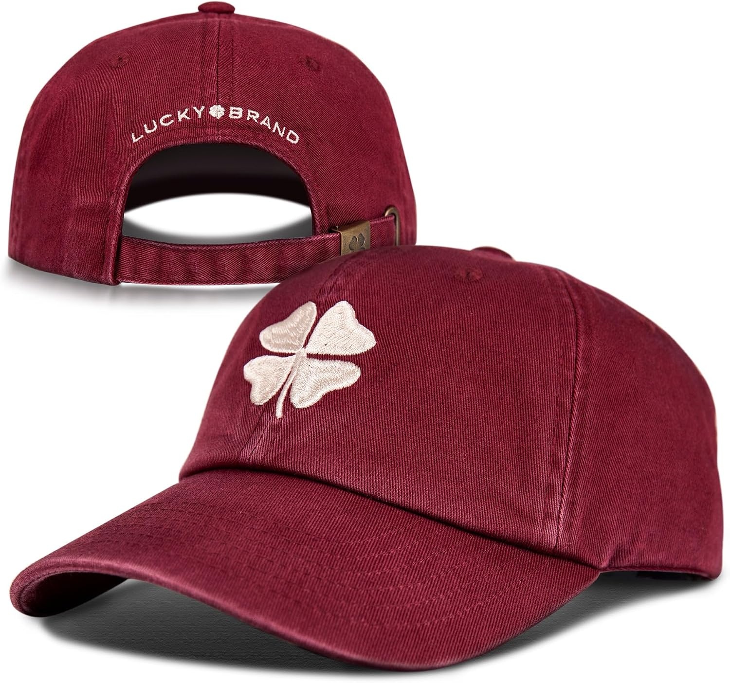 image:imageLucky Brand Classic Cotton Adjustable Dad Hat Baseball Cap Golf Fishing Low Profile 5 Panel DesignClover Brick