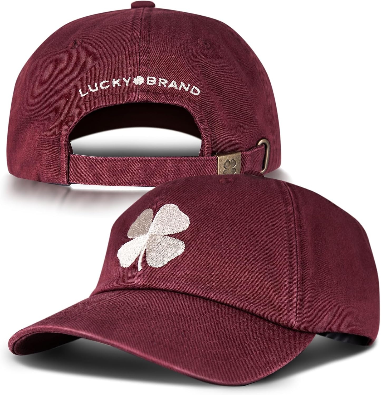 image:imageLucky Brand Classic Cotton Adjustable Dad Hat Baseball Cap Golf Fishing Low Profile 5 Panel DesignClover Brick New