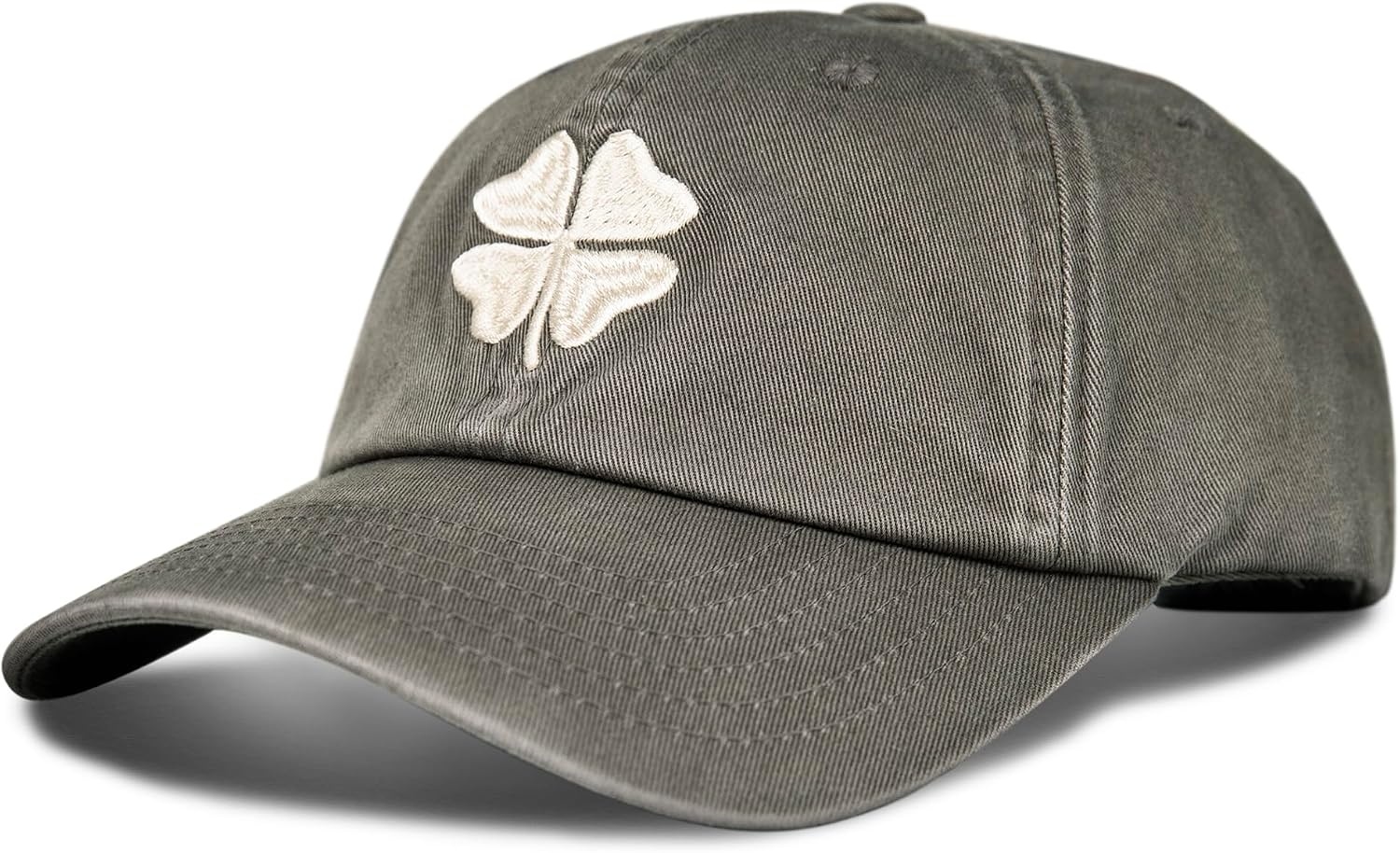 image:imageLucky Brand Classic Cotton Adjustable Dad Hat Baseball Cap Golf Fishing Low Profile 5 Panel DesignClover Charcoal Grey