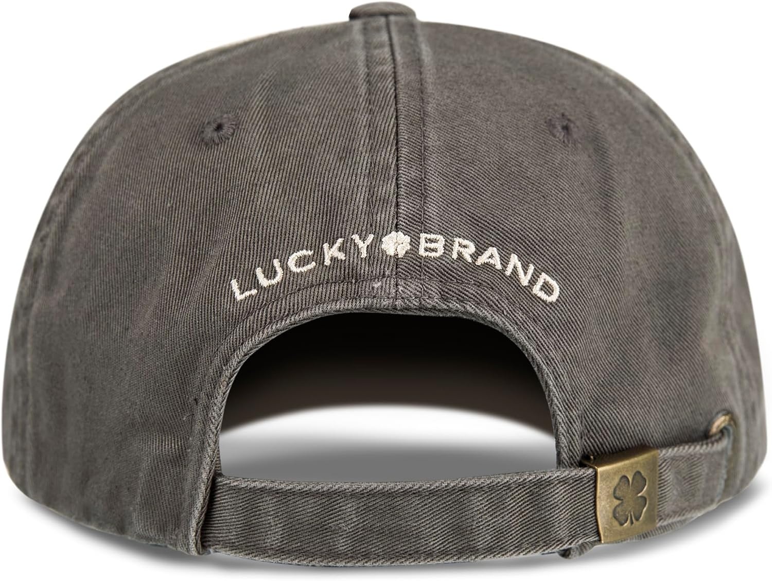 image:imageLucky Brand Classic Cotton Adjustable Dad Hat Baseball Cap Golf Fishing Low Profile 5 Panel DesignClover Charcoal Grey