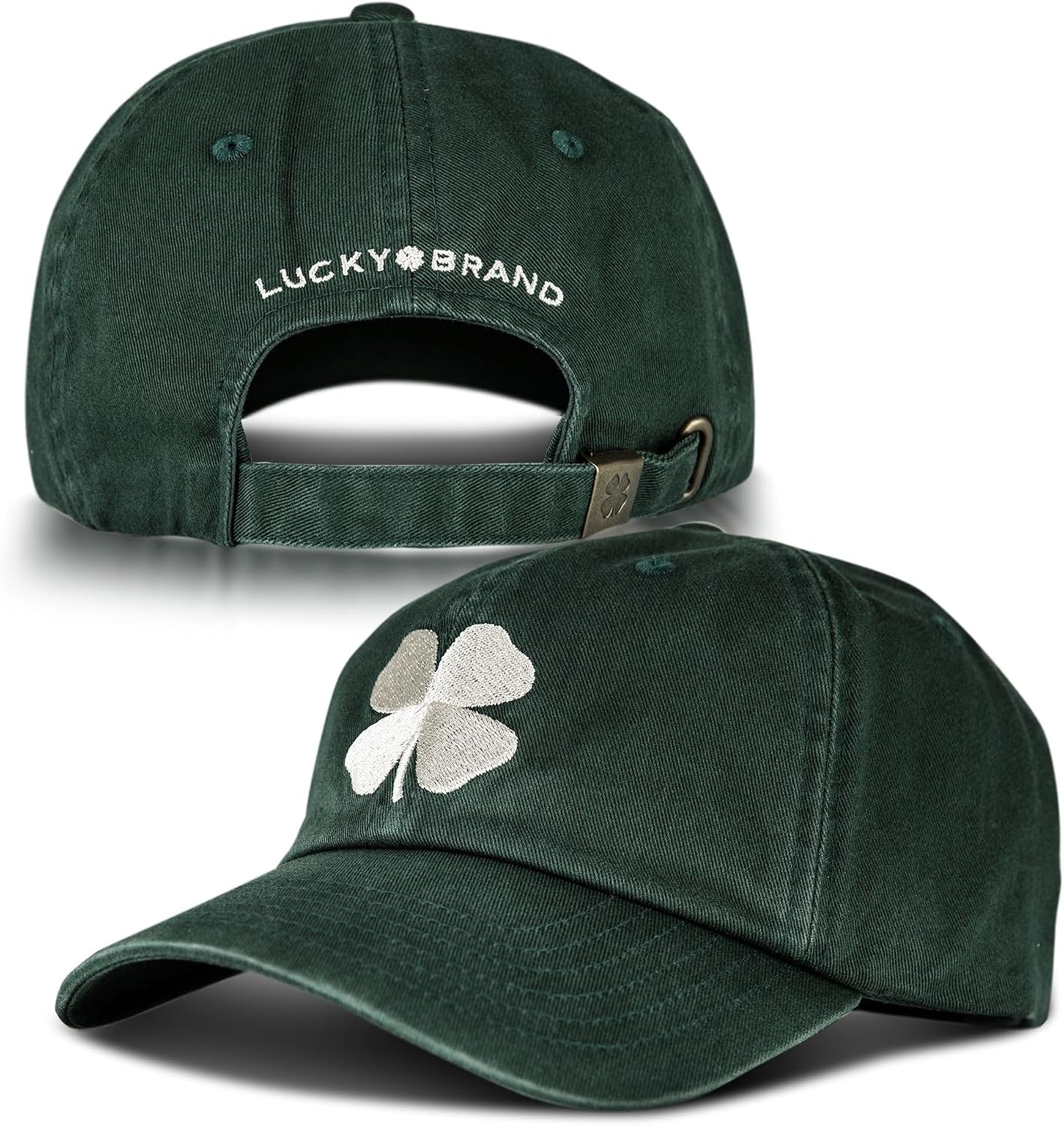 image:imageLucky Brand Classic Cotton Adjustable Dad Hat Baseball Cap Golf Fishing Low Profile 5 Panel DesignClover Pine New