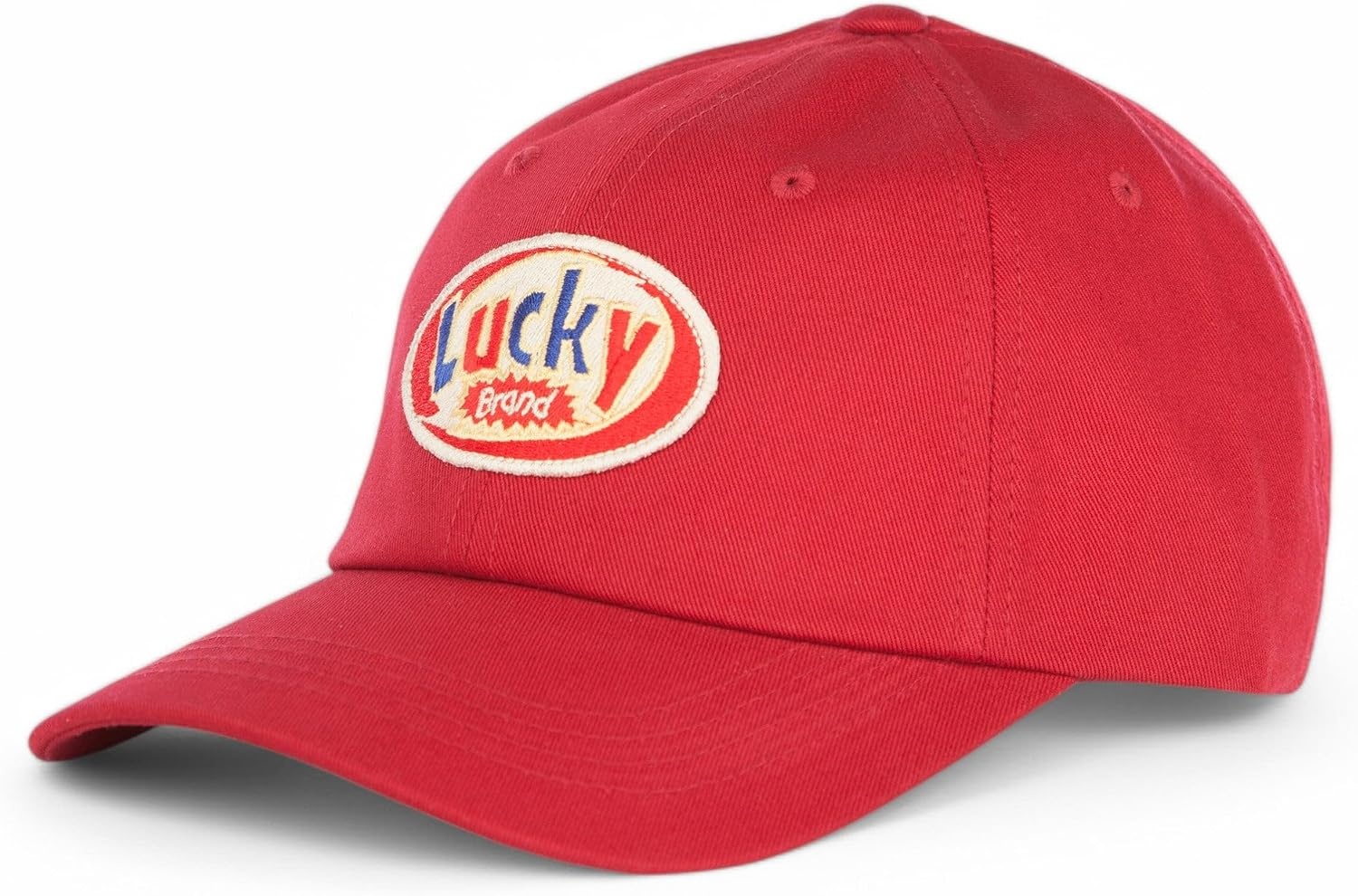 image:imageLucky Brand Classic Cotton Adjustable Dad Hat Baseball Cap Golf Fishing Low Profile 5 Panel DesignEmbroidered Patch Red