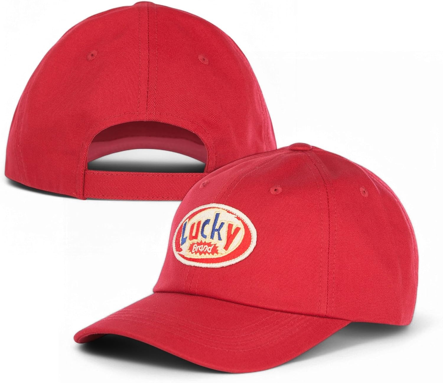 image:imageLucky Brand Classic Cotton Adjustable Dad Hat Baseball Cap Golf Fishing Low Profile 5 Panel DesignEmbroidered Patch Red