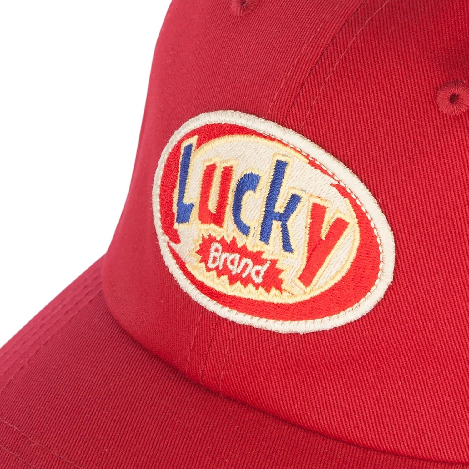 image:imageLucky Brand Classic Cotton Adjustable Dad Hat Baseball Cap Golf Fishing Low Profile 5 Panel DesignEmbroidered Patch Red