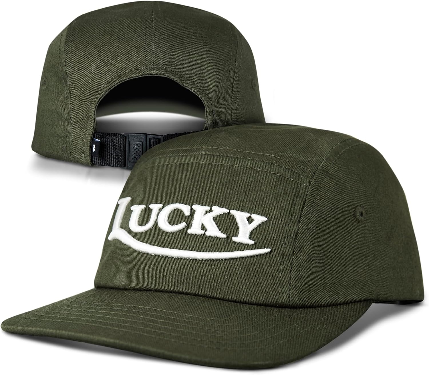 image:imageLucky Brand Classic Cotton Adjustable Dad Hat Baseball Cap Golf Fishing Low Profile 5 Panel DesignFive Panel Olive
