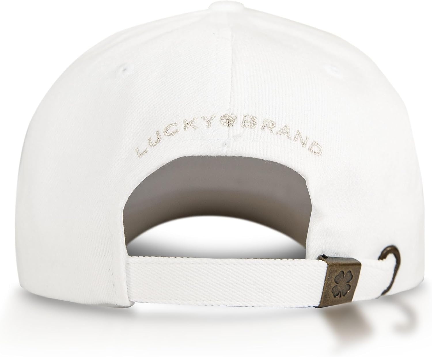 image:imageLucky Brand Classic Cotton Adjustable Dad Hat Baseball Cap Golf Fishing Low Profile 5 Panel DesignFlag Clover White