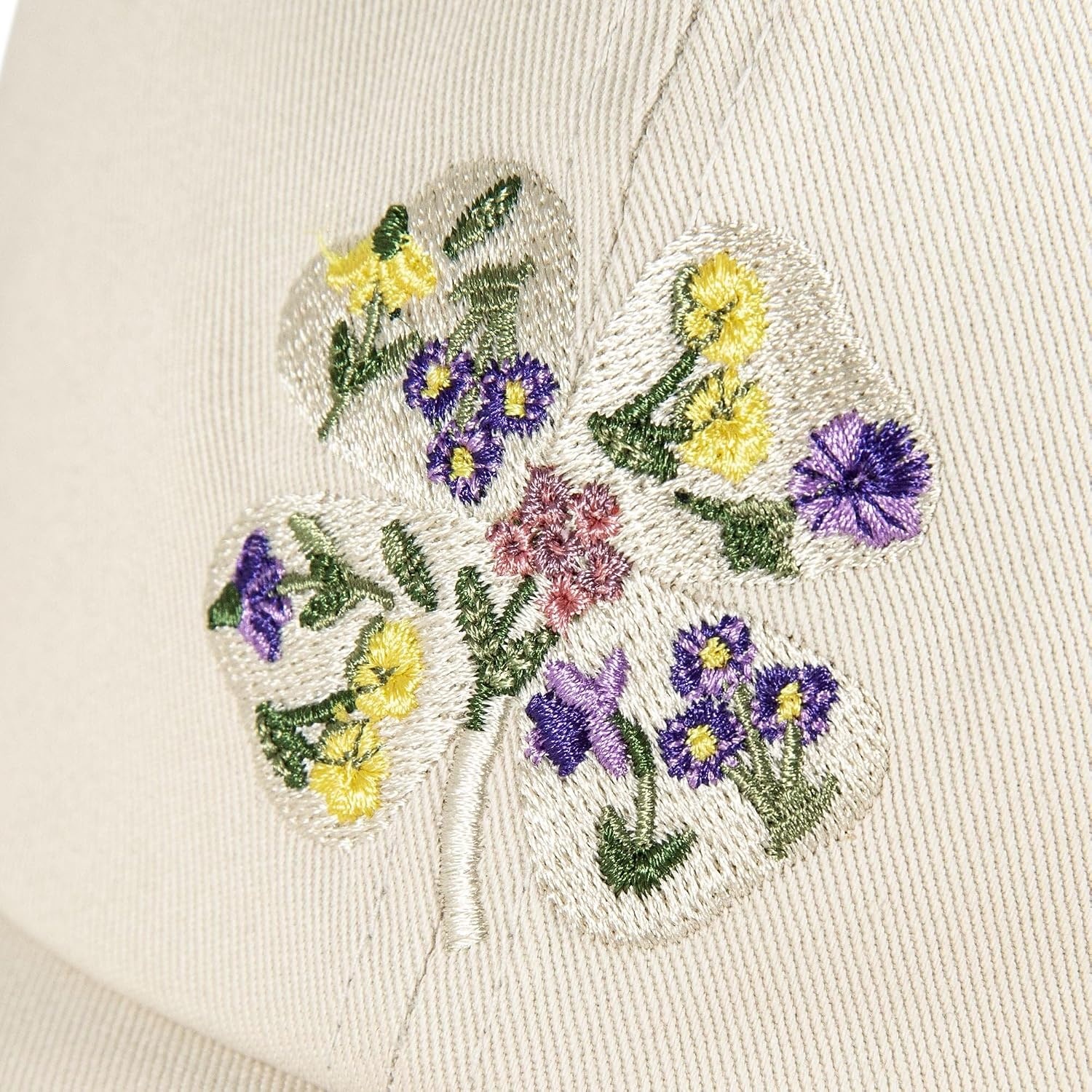 image:imageLucky Brand Classic Cotton Adjustable Dad Hat Baseball Cap Golf Fishing Low Profile 5 Panel DesignFloral Clover Cream