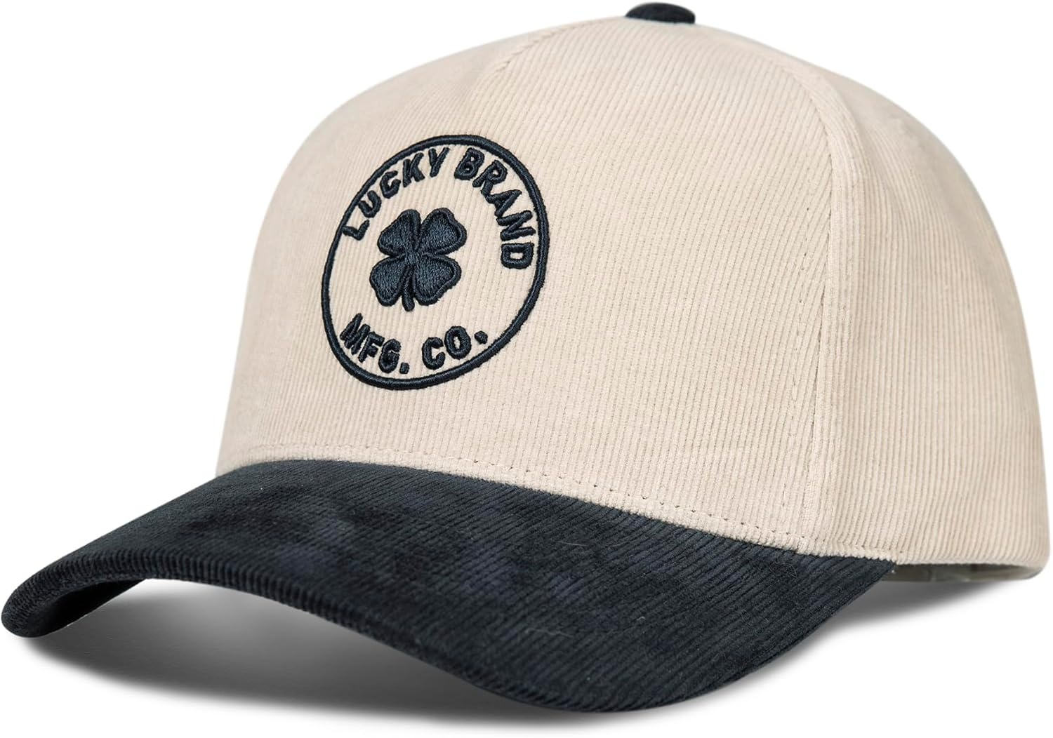 image:imageLucky Brand Classic Cotton Adjustable Dad Hat Baseball Cap Golf Fishing Low Profile 5 Panel DesignMfg Co Embroidered Cream