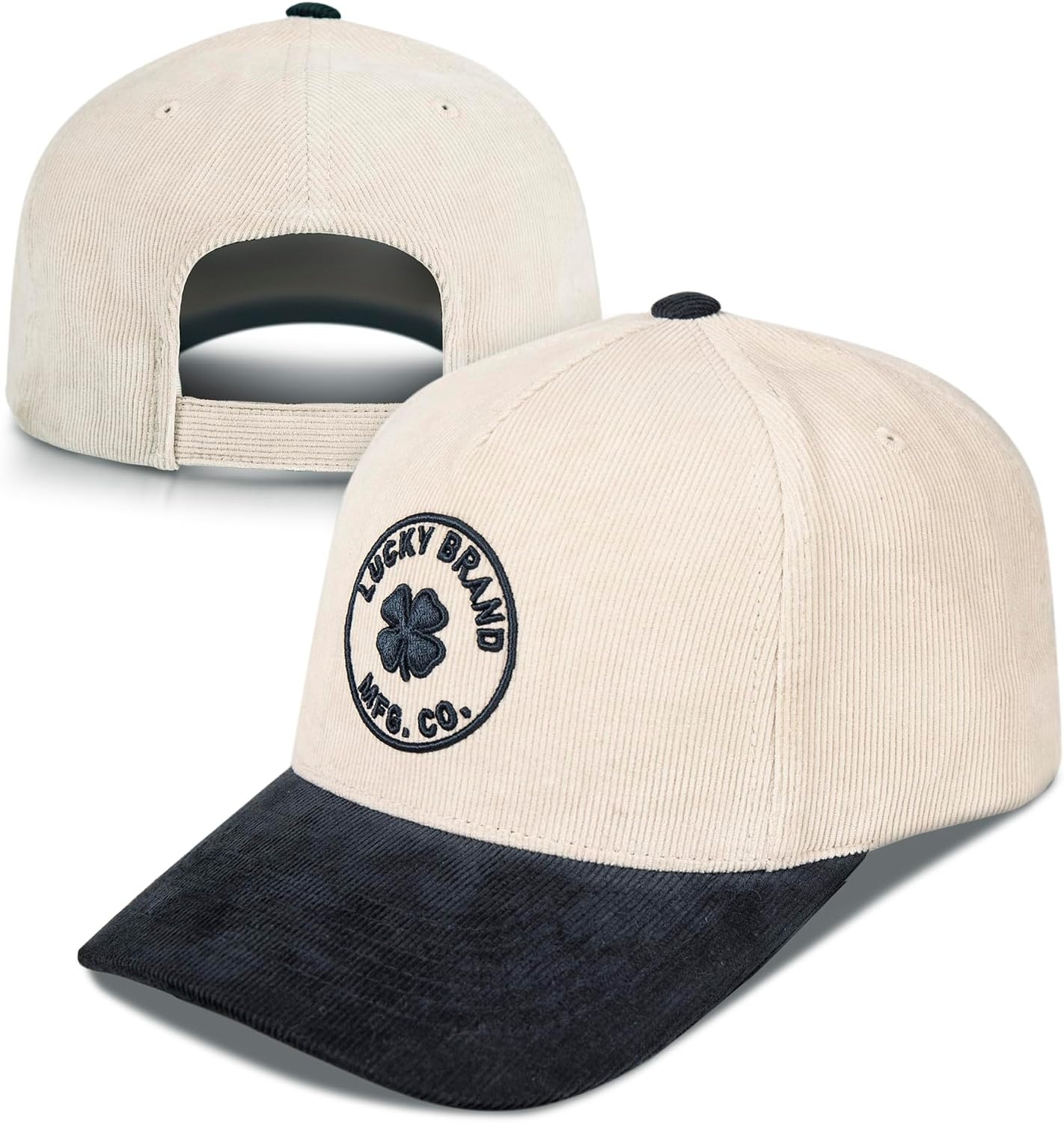 image:imageLucky Brand Classic Cotton Adjustable Dad Hat Baseball Cap Golf Fishing Low Profile 5 Panel DesignMfg Co Embroidered Cream
