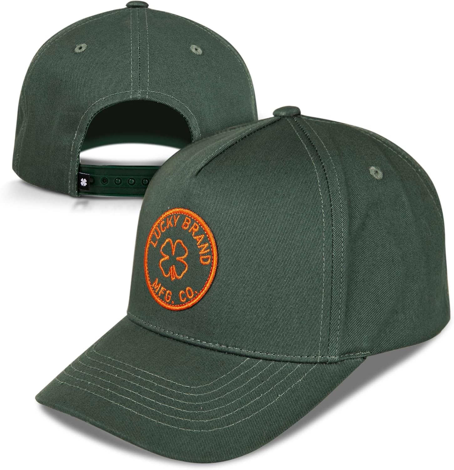 image:imageLucky Brand Classic Cotton Adjustable Dad Hat Baseball Cap Golf Fishing Low Profile 5 Panel DesignMfg Co Patch Forest Green