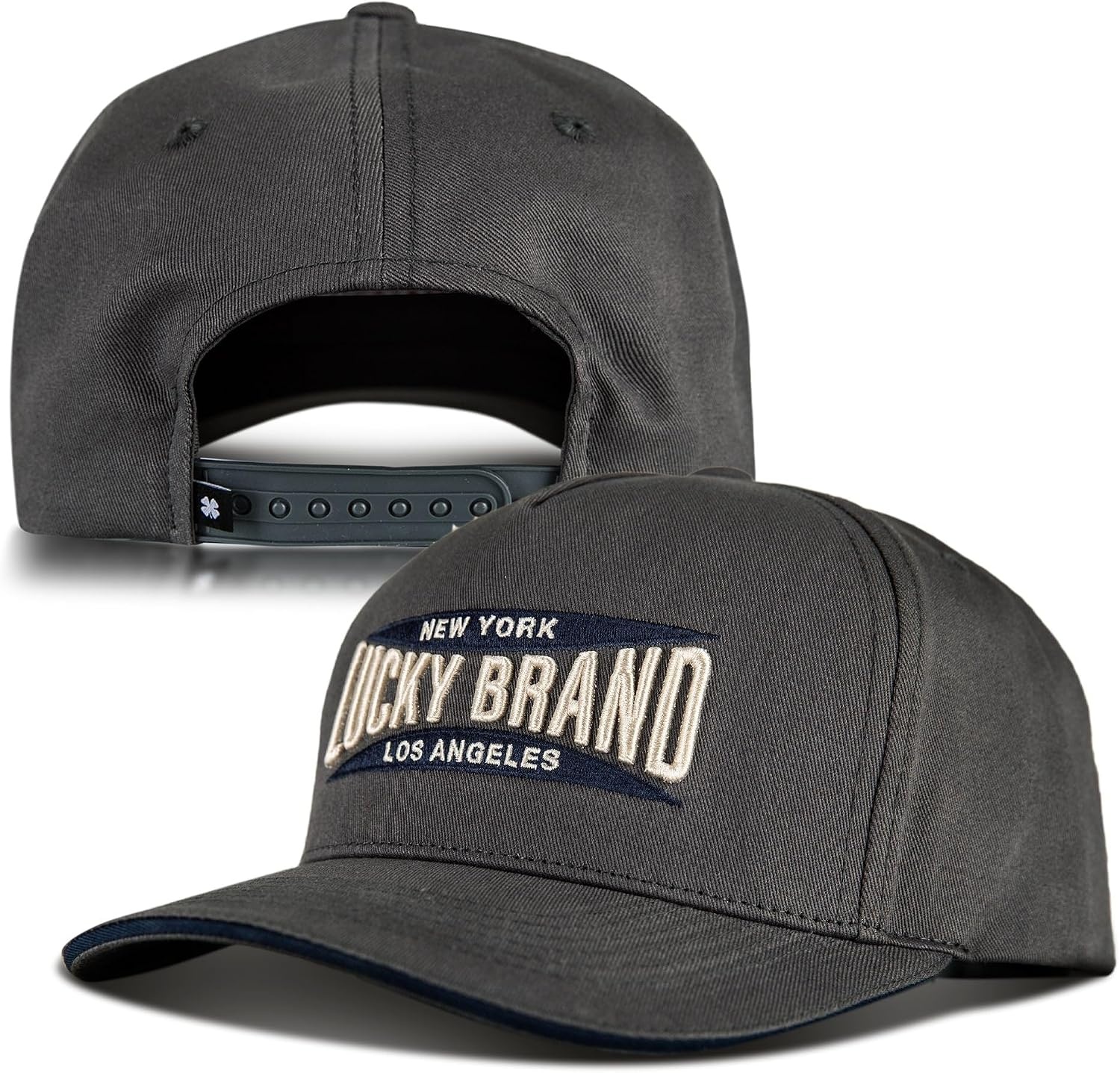 image:imageLucky Brand Classic Cotton Adjustable Dad Hat Baseball Cap Golf Fishing Low Profile 5 Panel DesignNyLa Dark Grey