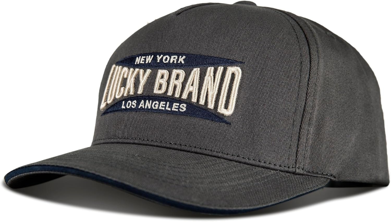 image:imageLucky Brand Classic Cotton Adjustable Dad Hat Baseball Cap Golf Fishing Low Profile 5 Panel DesignNyLa Dark Grey