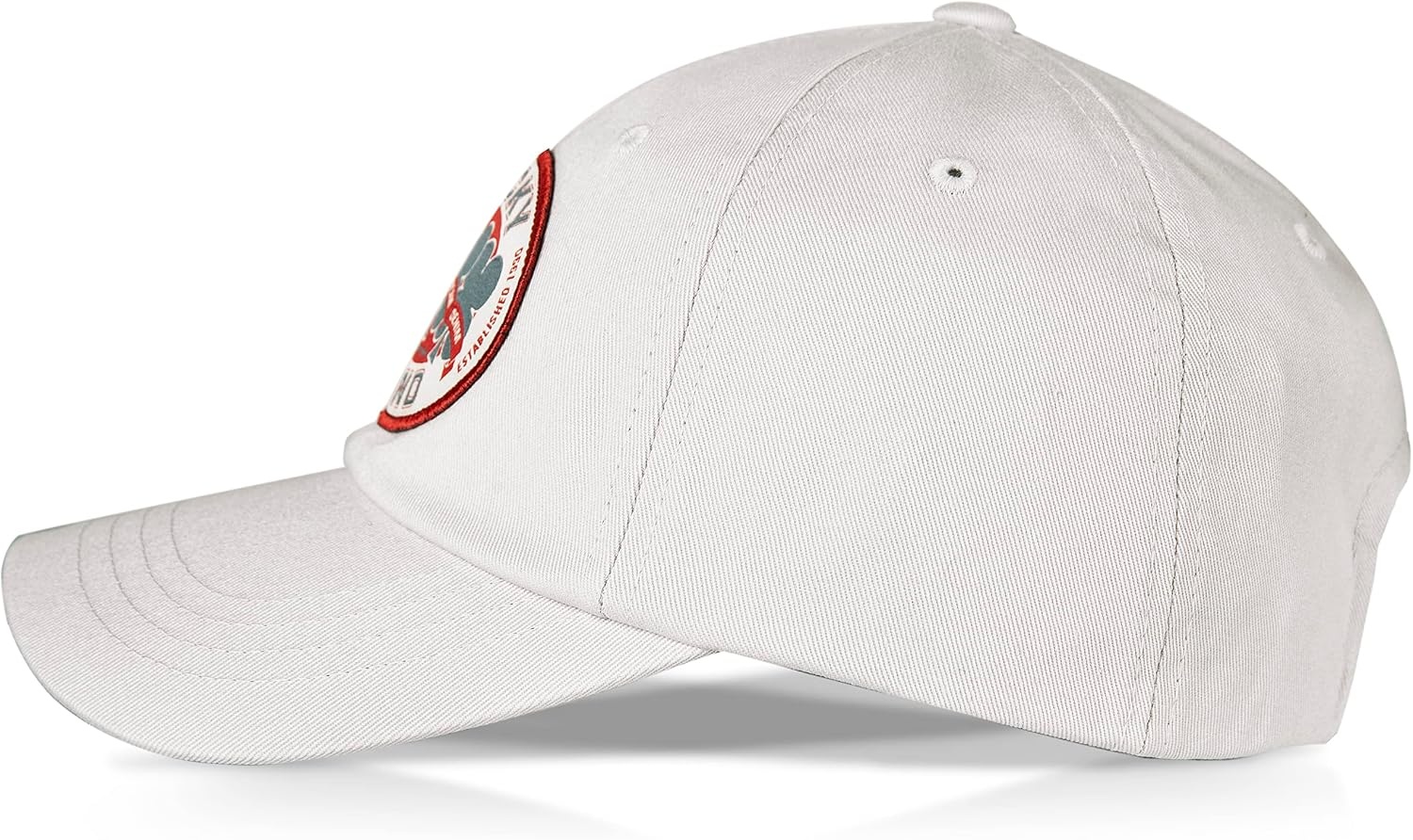 image:imageLucky Brand Classic Cotton Adjustable Dad Hat Baseball Cap Golf Fishing Low Profile 5 Panel DesignOval Clover Patch Light Grey
