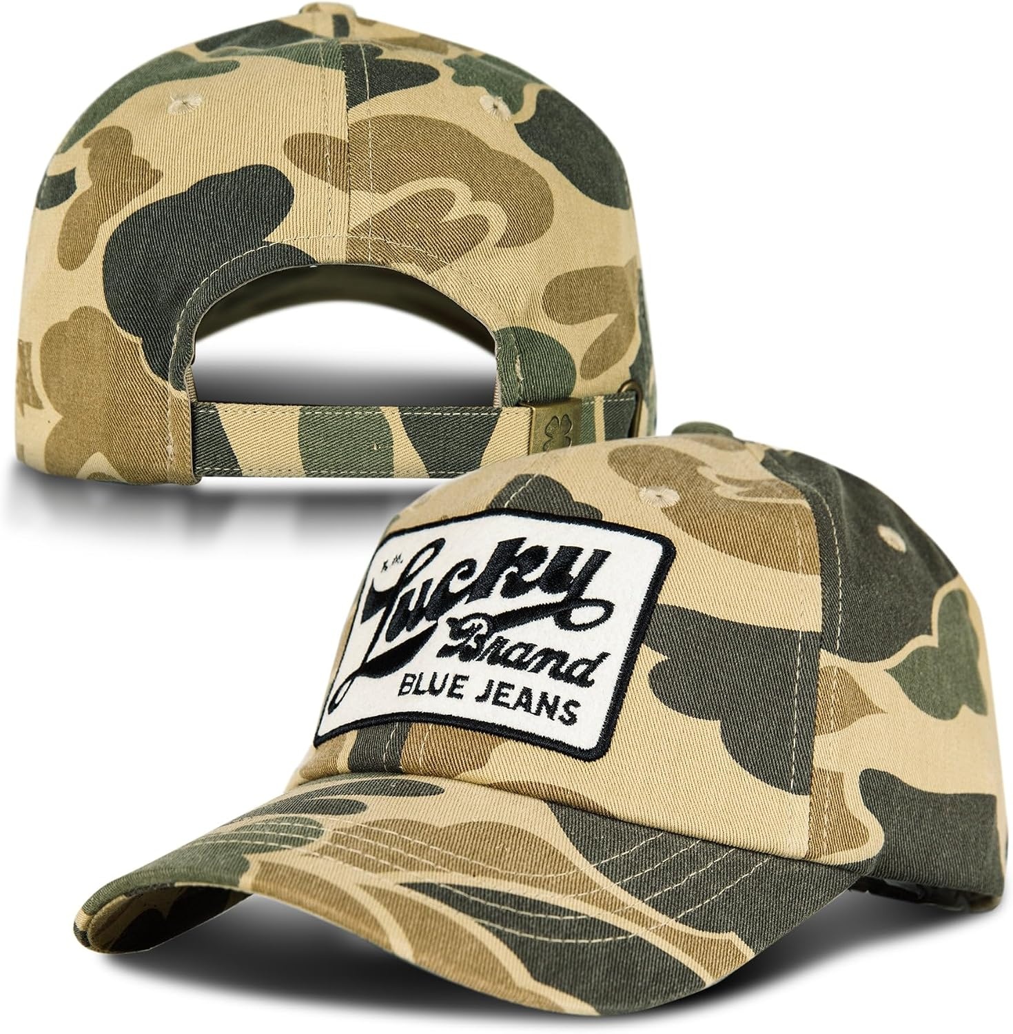 image:imageLucky Brand Classic Cotton Adjustable Dad Hat Baseball Cap Golf Fishing Low Profile 5 Panel DesignPatch Camo